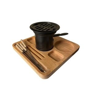 S’Mores Wizard Tabletop Cooker Rotating Lazy Susan With 6 Marshmallow Forks